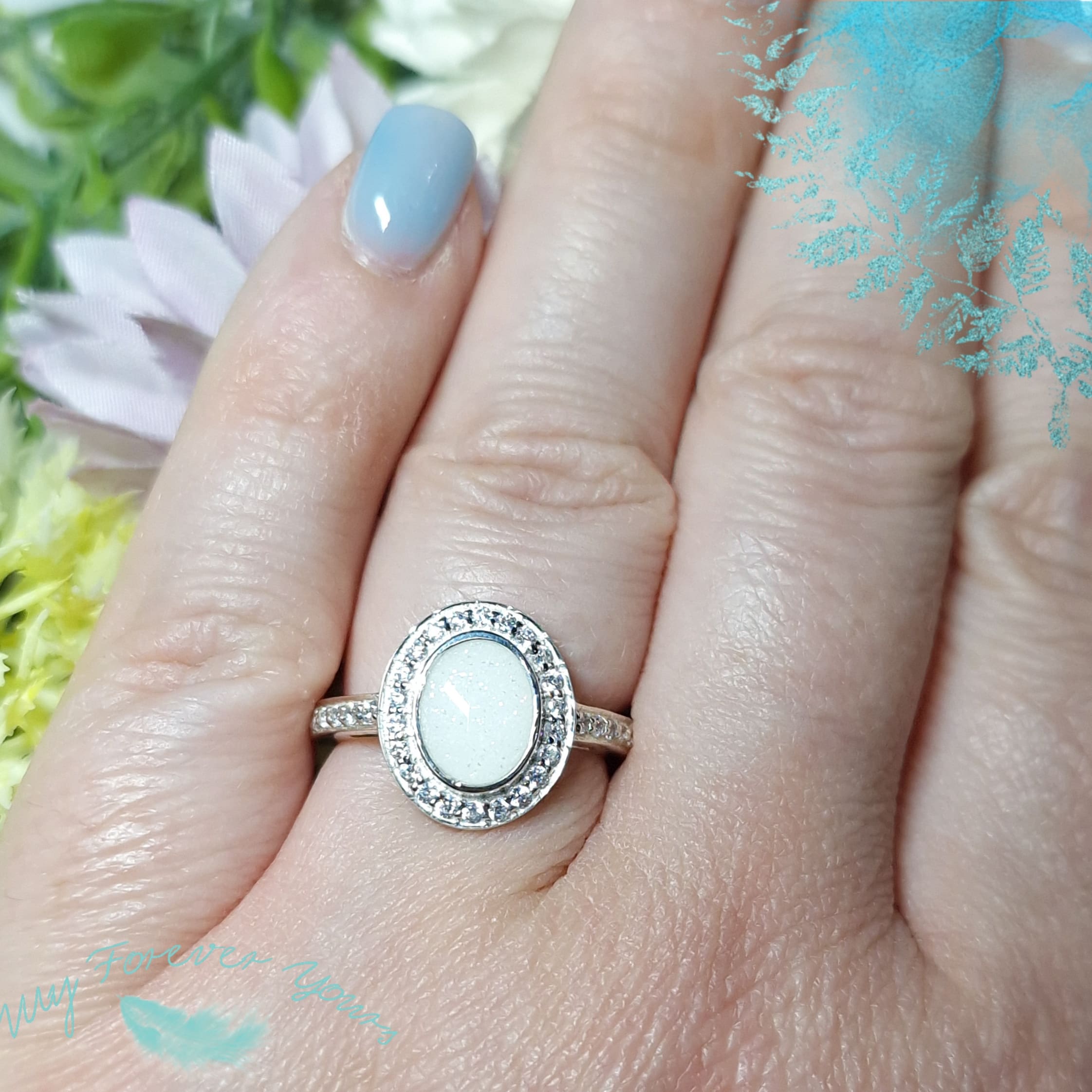 Gaia Ring - Oval Sterling Silver Cubic Zirconia - Image 2